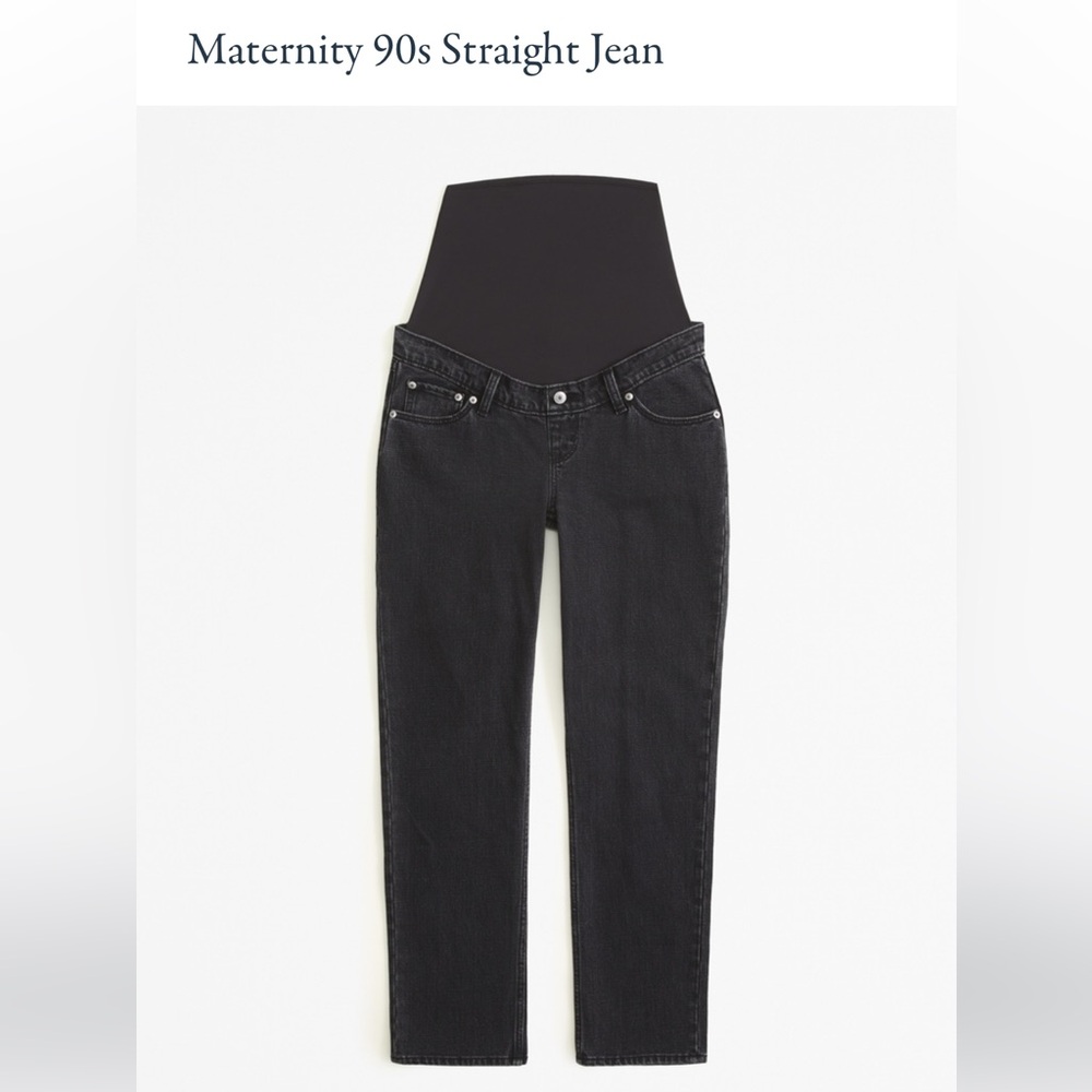 NWOT Maternity 90s Straight Jean - Abercrombie & Fitch - Black